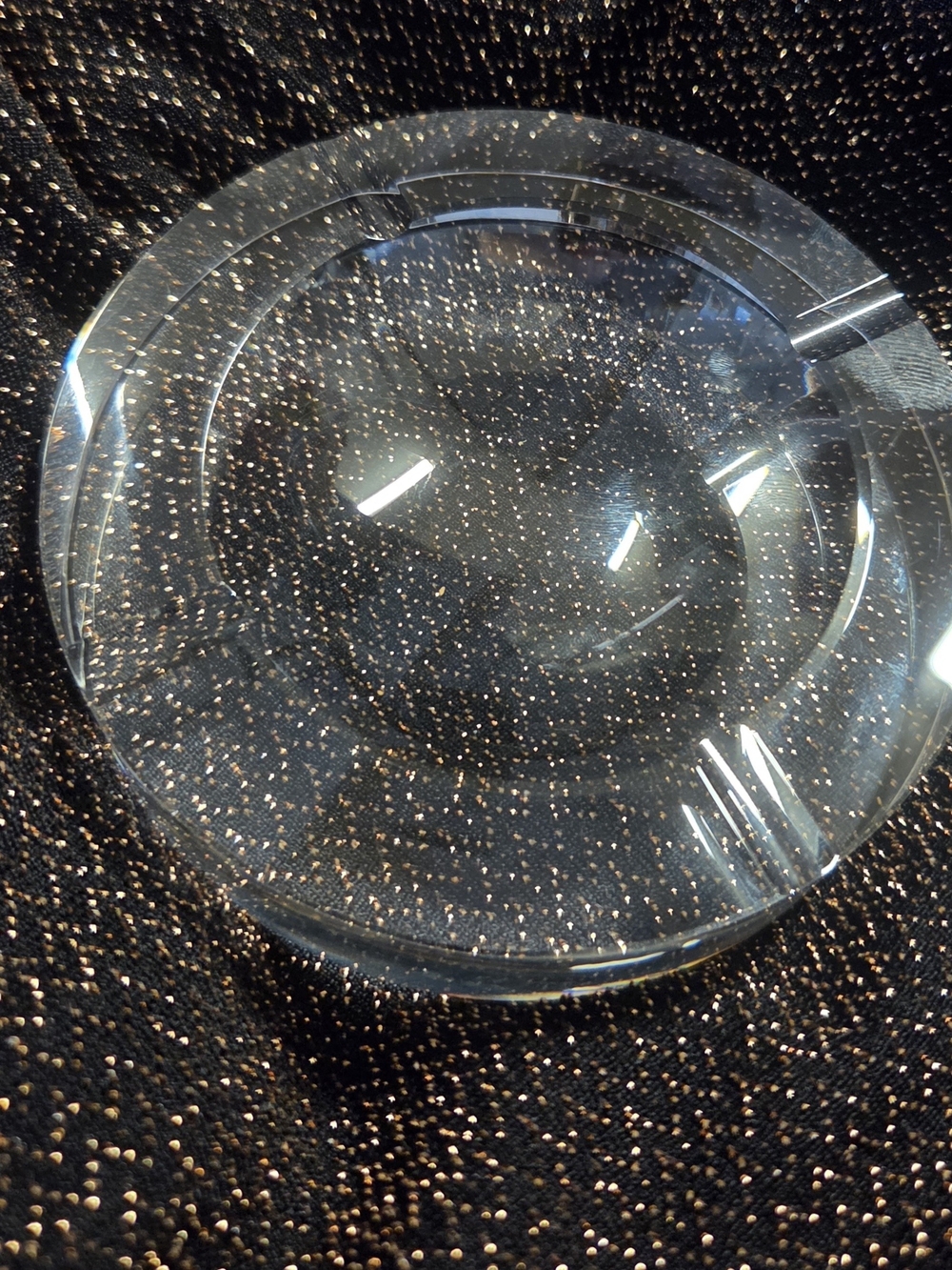 Vintage MCM Elegant Clear Glass Cigar Stand or Paperweight. NEW.